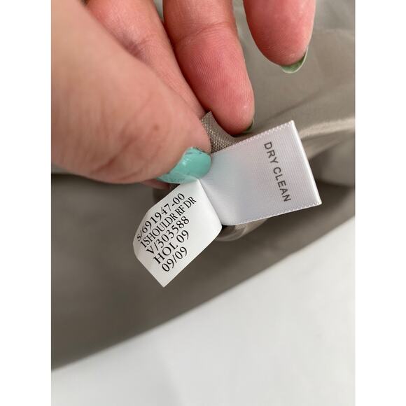 Banana Republic One Shoulder Tan Ruffle Dress 100% Silk Size 4P 4 Petite - Picture 6 of 11